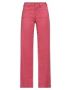 Cigala's Woman Jeans Magenta Size 32 Linen, Cotton, Elastane In Magenta