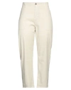 Cigala's Woman Pants Beige Size 30 Linen, Cotton, Elastane