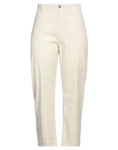 Cigala's Woman Pants Beige Size 30 Linen, Cotton, Elastane