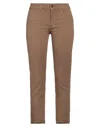 Cigala's Woman Pants Camel Size 27 Cotton, Lyocell, Elastane In Beige