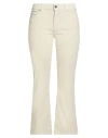 Cigala's Woman Pants Cream Size 30 Cotton, Tencel, Elastane In Neutral
