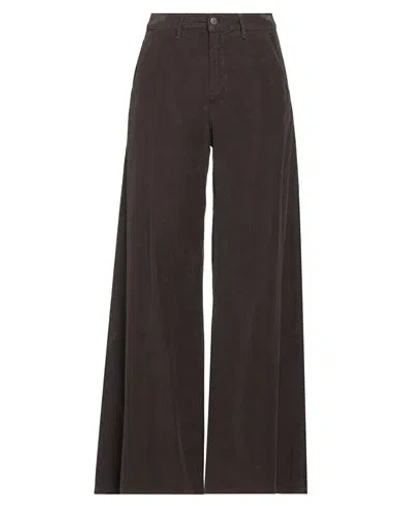 Cigala's Woman Pants Dark Brown Size 31 Cotton, Tencel, Elastane