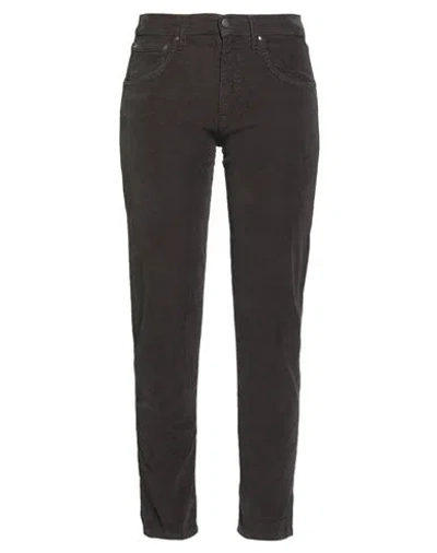 Cigala's Woman Pants Dark Brown Size 32 Cotton, Tencel, Elastane