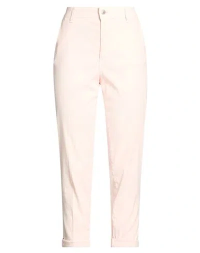 Cigala's Woman Pants Light Pink Size 31 Linen, Cotton, Elastane