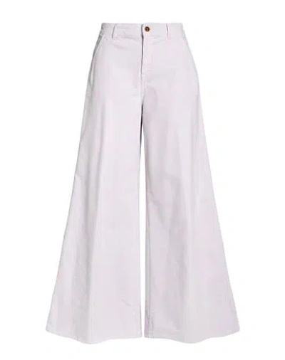 Cigala's Woman Pants Lilac Size 29 Cotton, Elastane In White