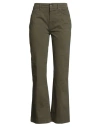 Cigala's Woman Pants Military Green Size 29 Cotton, Elastane In Green