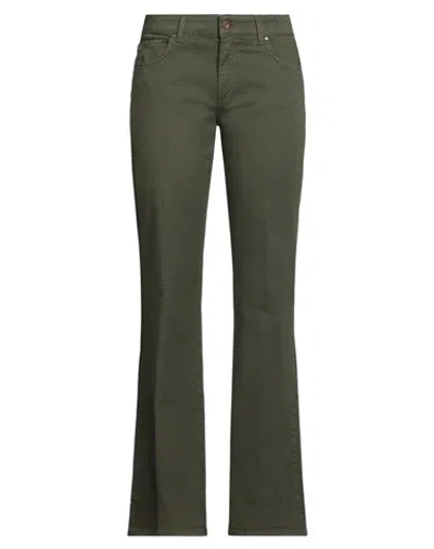Cigala's Woman Pants Military Green Size 30 Cotton, Elastane