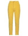 Cigala's Woman Pants Mustard Size 26 Cotton, Viscose, Elastane In Yellow