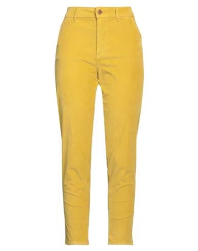 Cigala's Woman Pants Mustard Size 26 Cotton, Viscose, Elastane In Yellow