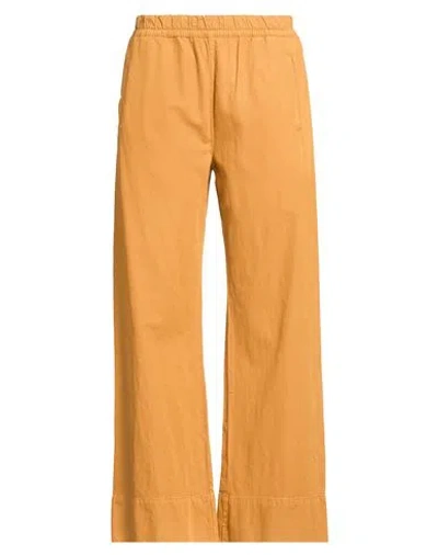 Cigala's Woman Pants Mustard Size 29 Cotton, Linen, Tencel, Elastane In Brown