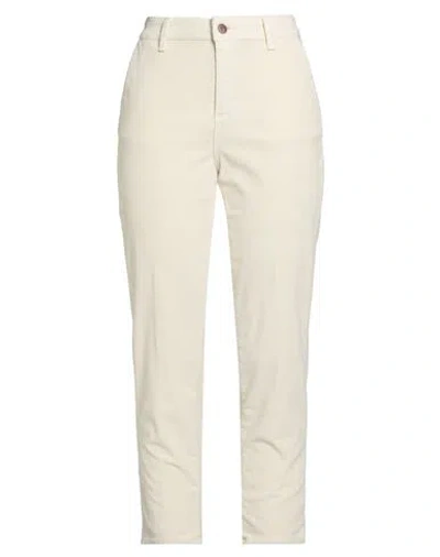 Cigala's Woman Pants Off White Size 29 Cotton, Tencel, Elastane