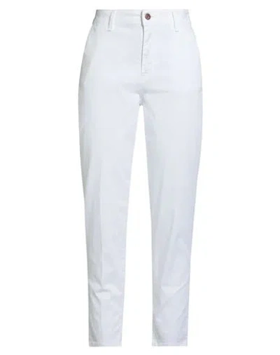 Cigala's Woman Pants White Size 29 Cotton, Elastane In Gray