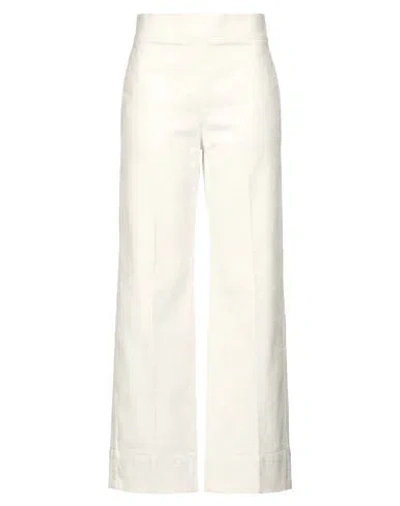 Cigala's Woman Pants White Size 30 Cotton, Tactel, Elastane