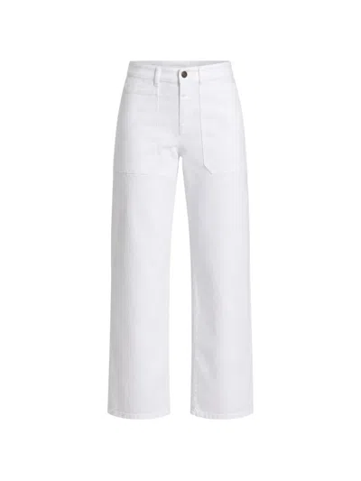Cigala's Crop Fatigue Straight-leg Jeans In White