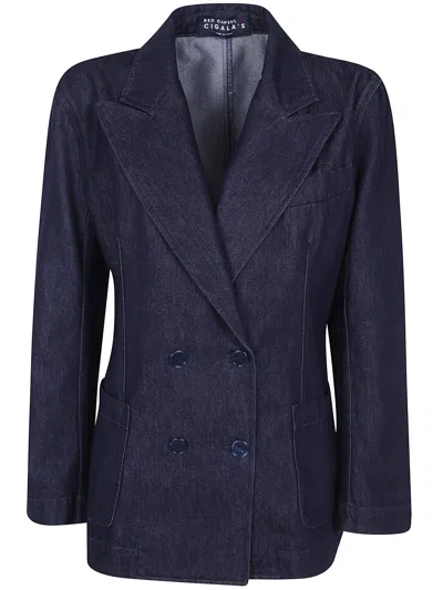 Cigala's Cigalas Double Breasted Jacket In Blue