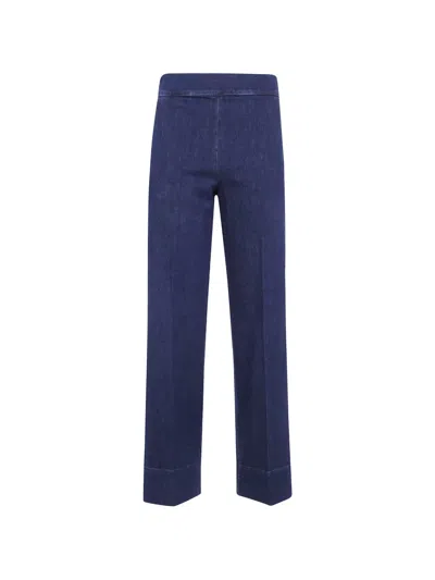 Cigala's Elasticated-waistband Straight-leg Jeans In Blue