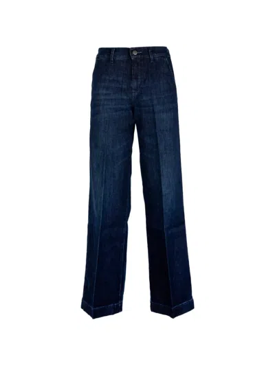 Cigala's Pressed-crease Wide-leg Jeans In Blue
