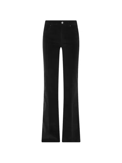 Cigala's Velvet Straight-leg Trousers In Black