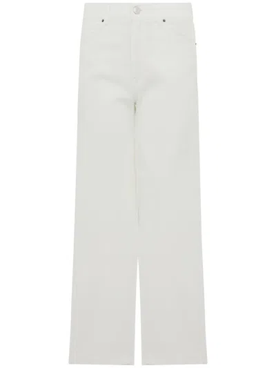 CIGALA'S WHITE 'BELL PALAZZO' JEANS IN COTTON AND LINEN
