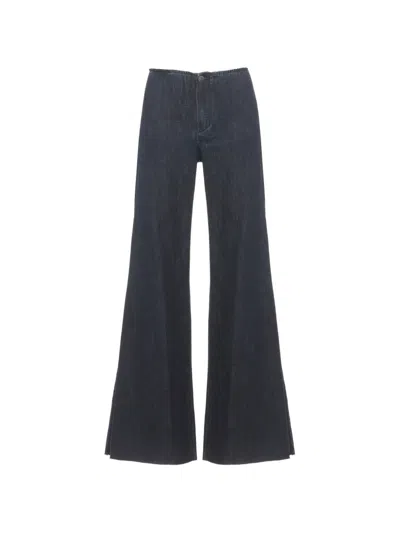 Cigala's Wide-leg Raw-cut Jeans In Blue
