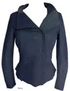 Cigno Nero Lene Leather Jacket In Navy In Blue