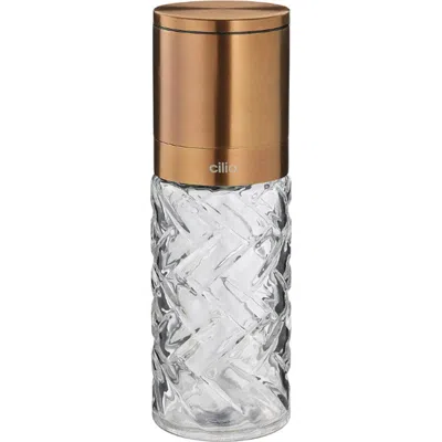 Cilio Cristallo Glass & Stainless Steel Salt And Pepper Mill In Brown