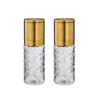 Cilio Cristallo Salt Or Pepper Mill 2 Piece Set In Gold