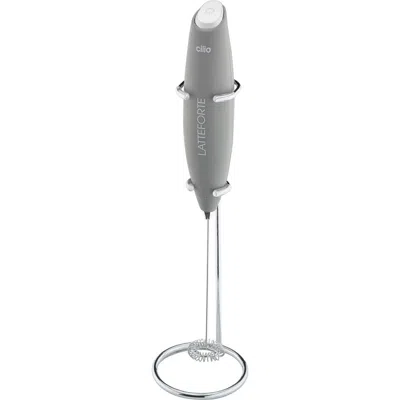 Cilio Latteforte Battery Powered Milk Frother With Stainless Steel Stand In Gray