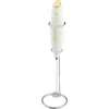 Cilio Latteforte Battery Powered Milk Frother With Stainless Steel Stand In White