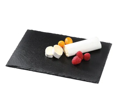 Cilio Slate Serving Board For Cheese And Appetizers, Rectangular, 11.8-inch X 7.9-inch In Black