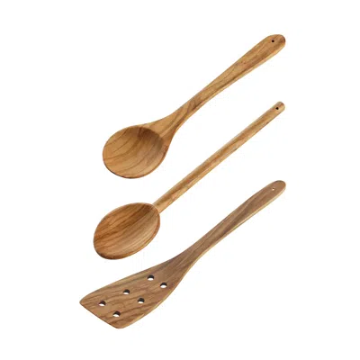Cilio Toscana Olivewood 3 Piece Cooking Utensil Set In Brown
