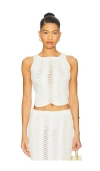 Cin Cin Arc Knit Top In White