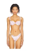Cin Cin Ariel Ruched Bikini Top In Multi