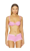 Cin Cin Ariel Ruched Bikini Top In Pink