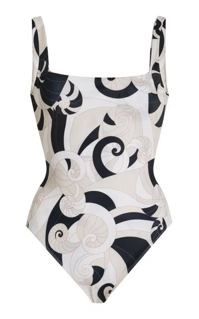 Cin Cin Ballet Square Neck One-piece Swimsuit In Print