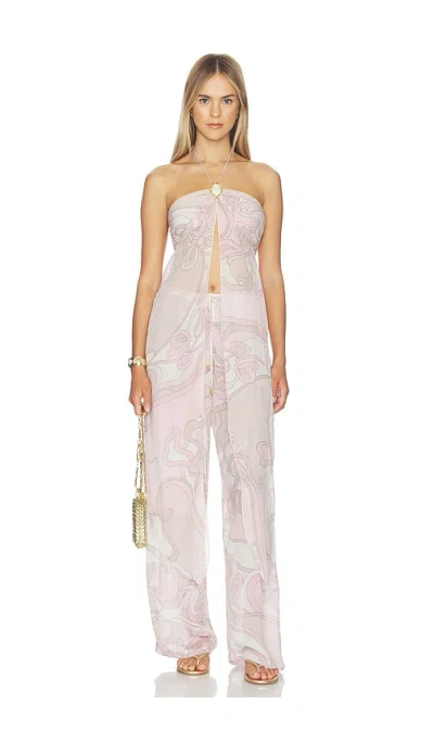 Cin Cin Coral Moonstone Drape Top In Pink