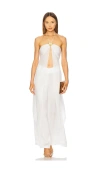 Cin Cin Coral Orchid Drape Top In White