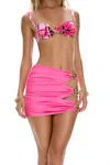 Cin Cin Coupe Cut-out Mini Skirt In Barbie In Multi