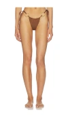 Cin Cin Cove String Bikini Bottom In Brown