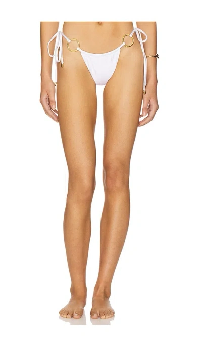 Cin Cin Cove String Bikini Bottom In White