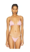 Cin Cin Era Ruched Triangle Top In Ballet Pink