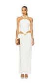 Cin Cin Imperial Orchid Maxi Dress In White