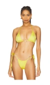 Cin Cin Isle Hoop Halter Bikini Top In Lemonade