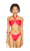 Cin Cin Locket Bandeau Bikini Top In Red