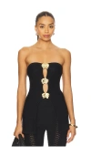 Cin Cin Lotus Knit Top In Black