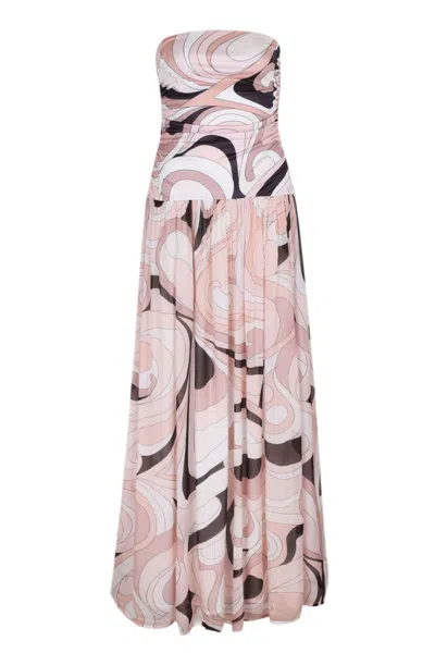 Cin Cin Mode Maxi Dress Mars Beige In Pink
