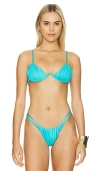 Cin Cin Oyster Bra Bikini Top In Aquamarine