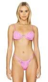 Cin Cin Oyster Bra Bikini Top In Dahlia