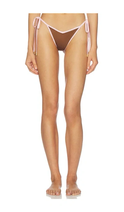 Cin Cin Racer String Bikini Bottom In Brown