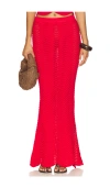 Cin Cin Soda Knit Maxi Skirt In Red